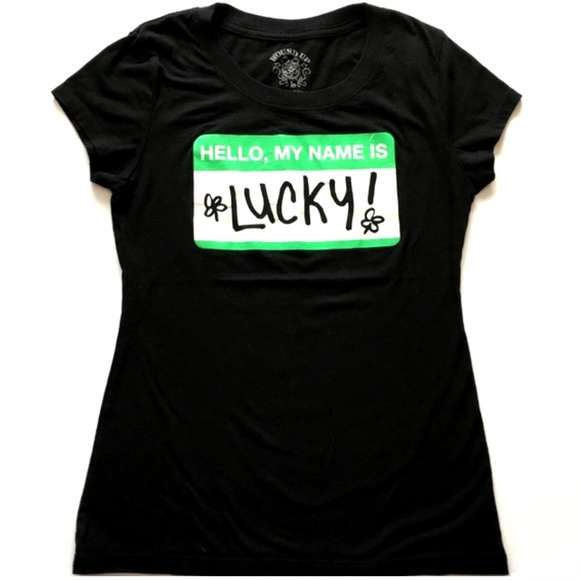 Wound Up Tops - *3/$30* Hello My Name Is... LUCKY! Tee